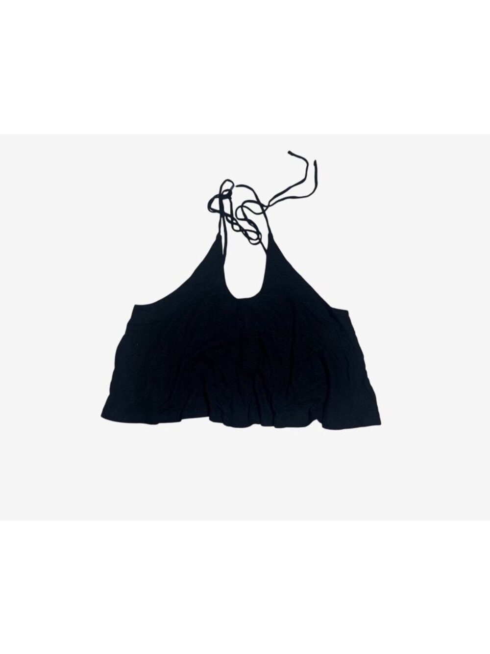 Free People Black Halter Top XS Adjustable Straps Flowy Lightweight Design